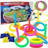 Satz von Outdoor-Spielen WOOPIE 3 in 1 mit Ringen, Klase und Cornhole