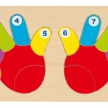 Goki Holz-Einlegepuzzle Hände