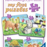RAVENSBURGER Mein erstes Puzzle Haustiere 4-in-1 (2, 4, 6, 8 Teile)