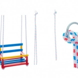 Bunte Holzschaukel 38 × 30 cm, Tragkraft 80 kg