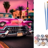 Malen nach Zahlen Rosa Sportwagen Leinwand 40x50 cm