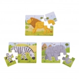 Holzpuzzle 3-in-1 Safari-Tiere BIGJIGS TOYS