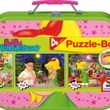 Puzzle Kleine Hexe Bibi 4-in-1 im Blechkoffer (60, 60, 100, 100 Teile) SCHMIDT