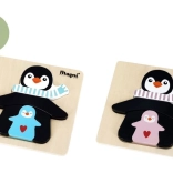 Holzpuzzle Pinguin mit Küken