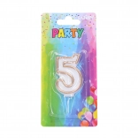 Party-Kerze Nummer 5 gold