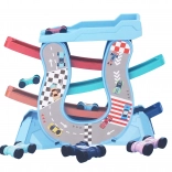 Autorennbahn mit Rampen und 4 Mini-Autos