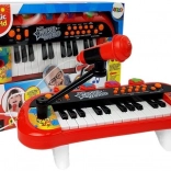 Kinder-Keyboard mit 24 Tasten und Mikrofon USB – rot