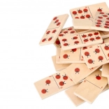 Holzdomino mit Marienkäfern
