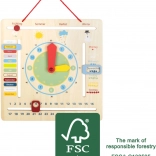Lehrkalender mit Uhr für Kinder auf Deutsch