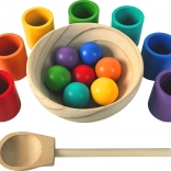 2Kids Toys Regenbogen-Kugeln und -Becher – Montessori-Set mit 7 Farben