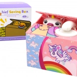 Sparbüchse Wir lernen zu sparen Einhorn Rosa Melodie