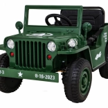 Kinder Retro-Militärauto 4x4 mit Fernbedienung und doppeltem Stauraum – grün