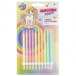 Tortenkerzen mit Einhorn-Motiv, 10 Stück
