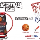 Metallischer Basketballkorb 1:1 mit Netz, Ball und Pumpe