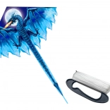 Großer blauer Drache mit langem Schwanz 170 cm x 130 cm