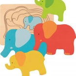 Goki mehrlagiges Einlegepuzzle Elefant