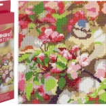 Diamantmalerei Meise auf dem Zweig 30 × 30 cm