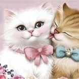 Diamantmalerei verliebte Katzen 30 × 40 cm