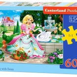 Puzzle 60 Teile - Prinzessin mit Schwan