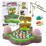 Spiel für Kinder Dinosaurier fangen auf Magneten mit Geräuschen