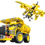 Baukasten Kipplaster und Flugzeug 2-in-1 37 cm