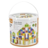 VIGA Holz-Lernbausteine 100 Stk – Buchstaben und Zahlen