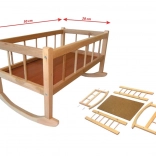 Holz-Wiege für Puppen 50 × 28 cm