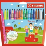 STABILO Trio A-Z Fasermaler – Set mit 18 Farben