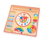 Bigjigs Toys Holzkalender mit Uhr