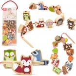 Holz-Fädelspiel Waldtiere, 13-tlg. – Classic World