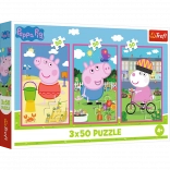 Puzzle 3x50 Peppa Pig – Die Kraft der Freundschaft
