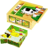 Babu Bildwürfel Haustiere – 9 Würfel in Holzbox