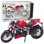 Metallsportmotorrad 1:12, rot mit Licht und Sound