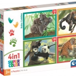 Puzzle 4-in-1 Niedliche Jungtiere CLEMENTONI