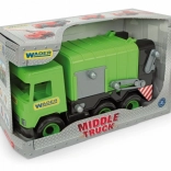 Grüner Müllwagen WADER Middle Truck, 42 cm, im Karton