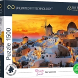 Puzzle TREFL UFT Romantischer Sonnenuntergang: Oia, Santorin 1500 Teile