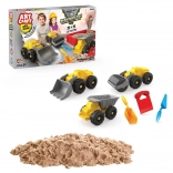 ART CRAFT Set mit kinetischem Sand und Baufahrzeugen