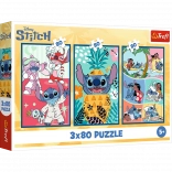 Puzzle Lilo & Stitch: Drei Puzzle in Einem - Stitch 3x80 Teile