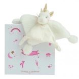 Doudou Geschenkset – Plüsch-Schnuffeltuch Einhorn 22 cm