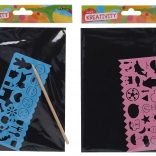 Kratzerbild A5 mit Schablone und Stift