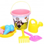 Großes rosa Sandspielset mit Maulwurf-Motiv 3,5 l