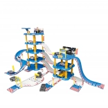 Große Polizeistations-Garage, 4 Etagen, Tankstelle, 100 Teile