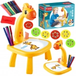 Projektions-Zeichentisch Giraffe mit Markern WOOPIE