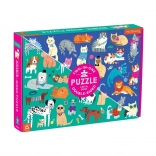 Beidseitiges Puzzle Hunde und Katzen 100 Teile MUDPUppy