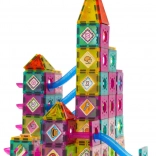 Magnetisches Baukastenschloss mit Murmelbahn, 139 Teile