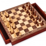 Holzschachspiel mit magnetischen Figuren und Schublade