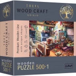 Holzpuzzle beidseitig Schätze auf dem Dachboden 501 Teile TREFL Wood Craft Origin