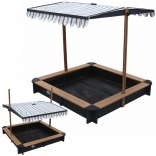 Holz-Sandkasten mit einstellbarem Dach und Bänken AXI
