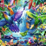 Puzzle mit 1000 Teilen – Kolibris in den Tropen