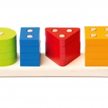 Holz-Steckpuzzle zum Sortieren von Formen CUBIKA, 17 Teile